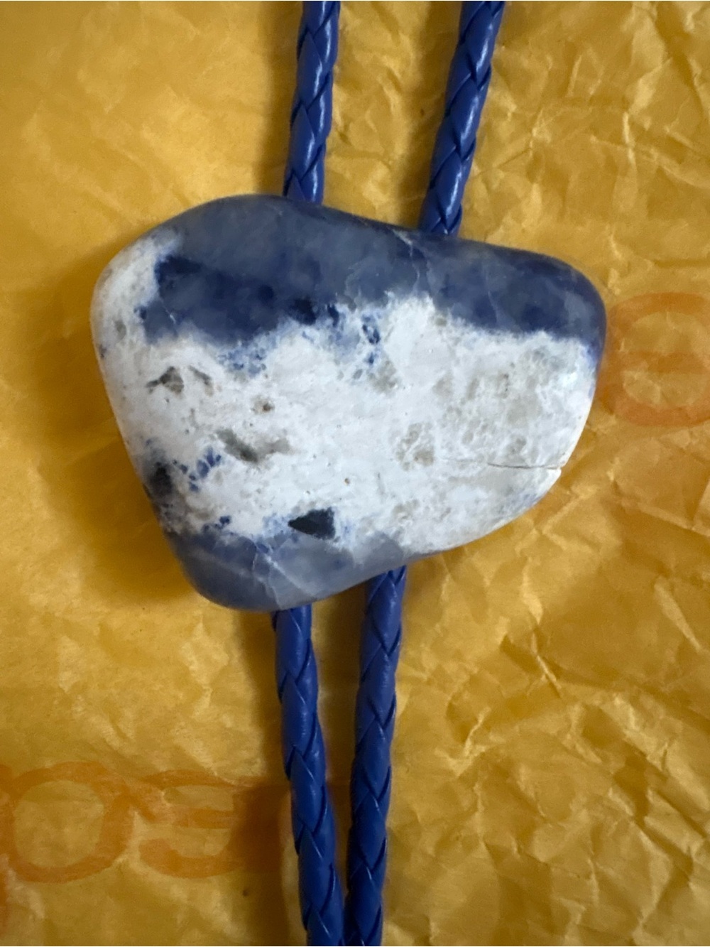 White And Blue Stone Bolo Tie - Unbranded